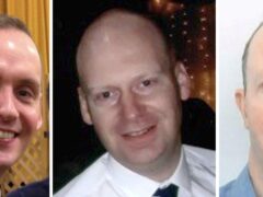 (l to r) Joe Ritchie-Bennett, James Furlong and David Wails died in the Reading terror attacks (Family handouts/PA)