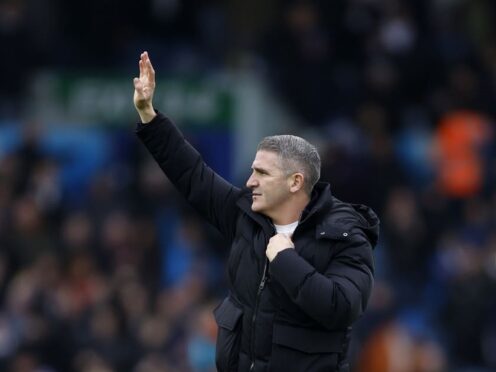 Preston North End manager Ryan Lowe applauds the fans after the Sky Bet Championship match at Elland Road, Leeds. Picture date: Sunday January 21, 2024.