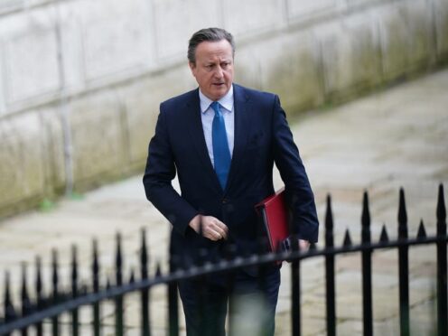 Foreign Secretary Lord David Cameron said Israel should view the Iranian attack as a total failure (James Manning/PA)
