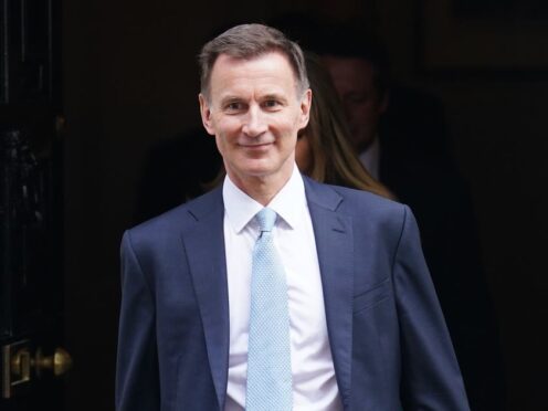 Chancellor Jeremy Hunt declares he is ready to ‘cut taxes and bet on growth’ (James Manning/PA)