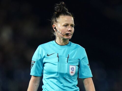 Rebecca Welch made history on this day in 2021, becoming the first female referee to officiate an entire EFL match (Bradley Collyer/PA)