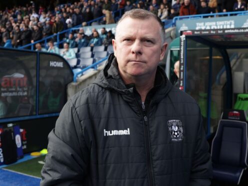 Coventry City manager Mark Robins before the Sky Bet Championship match at the John Smith’s Stadium, Huddersfield. Picture date: Friday March 29, 2024.