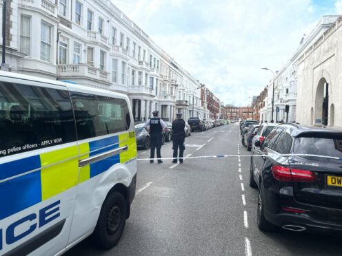 The scene in Comeragh Road, West Kensington, west London, after a man was shot dead on Easter Monday (Samuel Montgomery/PA)