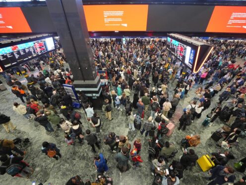 Train passengers travelling on the West Coast Main Line are suffering severe disruption due to a signalling fault at London’s Euston station (Yui Mok/PA)