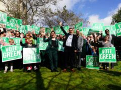 Green Party co-leaders Carla Denyer and Adrian Ramsay during the launch of their local election campaign in Bristol (Ben Birchall/PA)