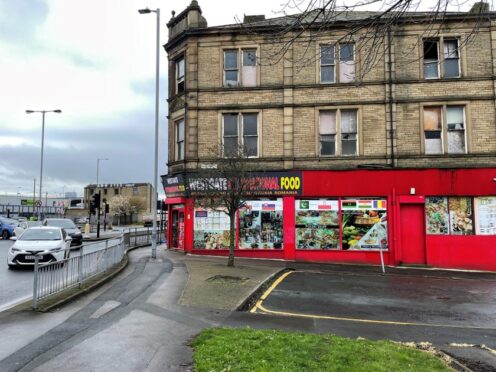 The scene in Bradford city centre where Kulsuma Akter was stabbed to death in the street as she pushed her baby in a pram on Saturday afternoon. Picture date: Monday April 8, 2024.
