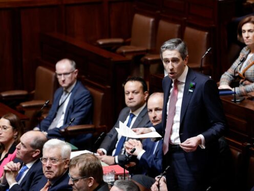 Simon Harris speaking in the Dail (Maxwell Photography/PA)