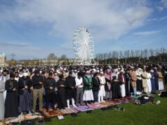 Thousands of people gathered across the UK to celebrate Eid al-Fitr (Joe Giddens/PA)