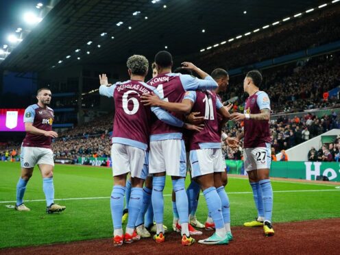 Aston Villa won their Europa Conference League quarter-final first-leg tie against Lille (Zac Goodwin/PA)