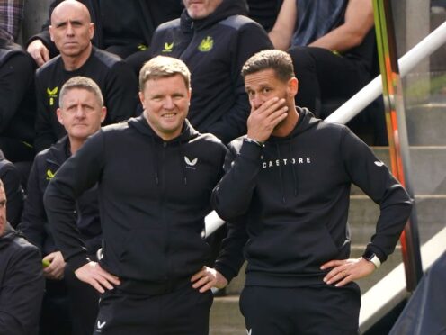 Newcastle boss Eddie Howe (left) is grateful for the support of the club’s hierarchy (Owen Humphreys/PA)