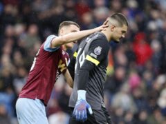 Burnley goalkeeper Arijanet Muric (right) reacts to his mistake against Brighton (Richard Sellers/PA).