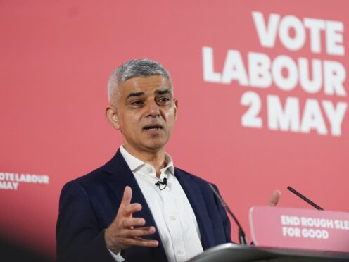Mayor of London Sadiq Khan urged young people to vote on May 2 (Stefan Rousseau/PA)