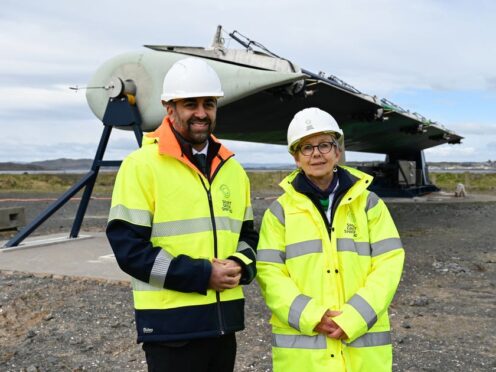 Humza Yousaf joined Diane Gilpin for the launch (Lesley Martin/PA)