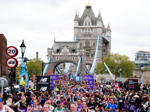 A record number of people ran this year’s London Marathon (Aaron Chown/PA)