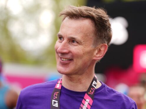 The Conservative politician was one of 20 MPs and peers running in the London Marathon on Sunday (John Walton/PA)