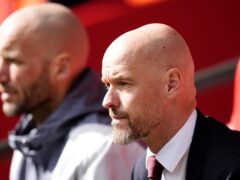 Manchester United manager Erik ten Hag (centre right) admitted his side had some fortune (Nick Potts/PA)
