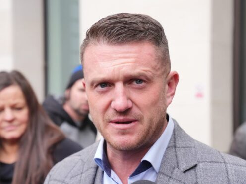 Tommy Robinson, real name Stephen Yaxley Lennon, outside Westminster Magistrates’ Court (Jonathan Brady/PA)