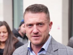 Tommy Robinson, real name Stephen Yaxley Lennon, outside Westminster Magistrates’ Court on Monday (Jonathan Brady/PA)