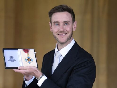 Stuart Broad was made a CBE by the Princess Royal at Windsor Castle on Tuesday (Andrew Matthews/PA)
