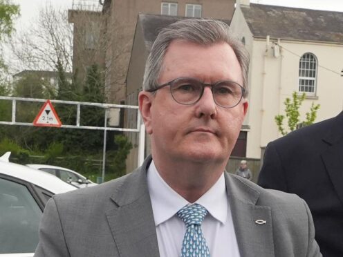 Former DUP leader Sir Jeffrey Donaldson has appeared in court charged with rape and a number of other historical sex offences (Niall Carson/PA)