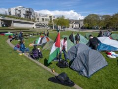 Activists have set up a camp near the Scottish Parliament (Jane Barlow/PA)