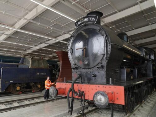 A locomotive is moved into Locomotion’s New Hall in Shildon (Owen Humphreys/PA Media Assignments)