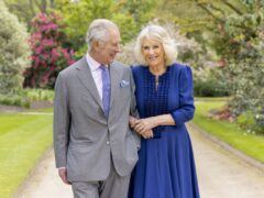 Charles and Camilla in Buckingham Palace Gardens on April 10, the day after their 19th wedding anniversary (Millie Pilkington/Buckingham Palace)