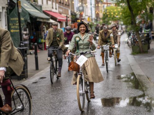 Riders during the annual Tweed Run cycling event in London (Jeff Moore/PA)