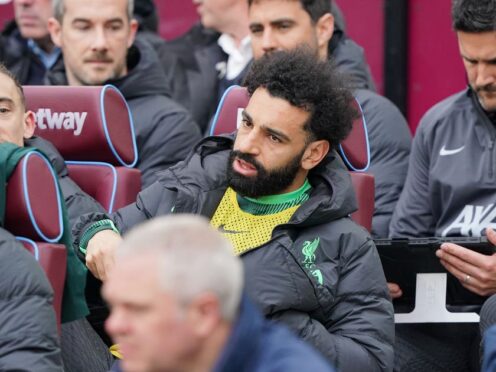 Liverpool’s Mohamed Salah was left on the bench (Jonathan Brady/PA)