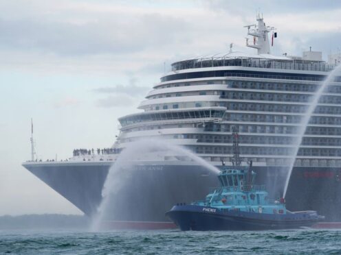Cunard’s newest cruise ship, Queen Anne, arriving in Southampton (Andrew Matthews/PA)