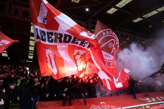 Aberdeen fans' pyro display