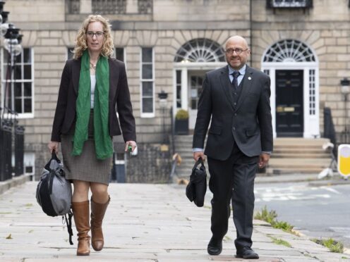 Scottish Green Party coleaders Lorna Slater and Patrick Harvie are being urged to reconsider the party’s powersharing agreement with the SNP at Holyrood (Lesley Martin/PA)