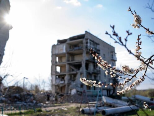A destroyed apartment building in Izium, Kharkiv region, Ukraine (Alex Babenko/AP)