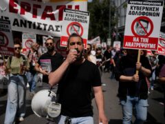 Strikes called by Greece’s largest labour union halted ferries, disrupted public transport services and left some state-run hospitals running on emergency staffing levels in Athens and elsewhere on Wednesday (Thanassis Stavrakis/AP)