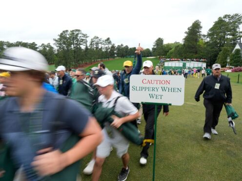 The Masters start was delayed due to the weather (David J. Phillip/AP)
