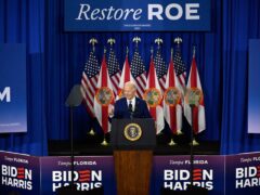 US President Joe Biden speaking on Tuesday in Tampa, Florida (Phelan M Ebenhack/AP)