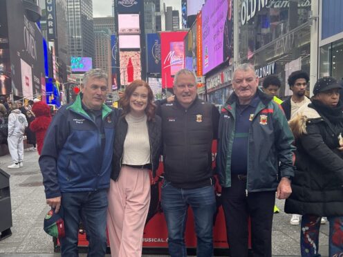 Christina Boniello met three Irishmen in Times Square, New York and they reunited in the same spot five years later (Rose Boniello)