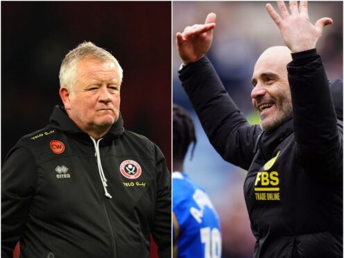 Chris Wilder, left, and Enzo Maresca could be heading in opposite directions this weekend (Martin Rickett/Mike Egerton/PA)