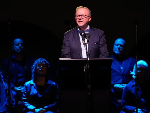 Australian Prime Minister Anthony Albanese addressed a vigil over stabbing victims in Sydney (AP)