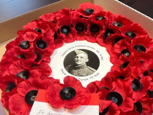 Mandy Perry made a personalised wreath for her late grandfather Captain Clive Collet (Legion Scotland/PA)