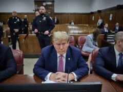 Former president Donald Trump during his trial at Manhattan criminal court in New York (Curtis Means/DailyMail.com via AP)