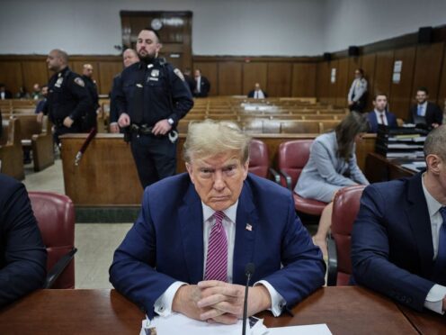 Former president Donald Trump in court (Curtis Means/Pool Photo via AP)