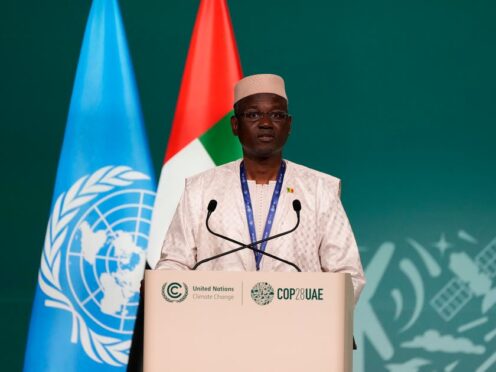 Mali Prime Minister Abdoulaye Maiga at the COP28 Climate Summit in 2023 (Kamran Jebreili/AP)