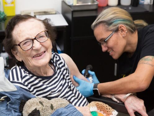 Care home resident Dorothy France has fulfilled her teenage dream by getting her first tattoo at the age of 89 (Care UK/PA)