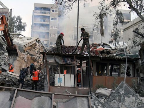 Seven people were killed in the strike on the Iranian consulate in Syria, which has been blamed on Israel (SANA via AP)