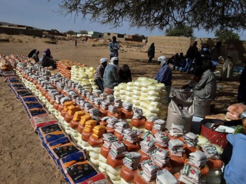 The United Nations has begun distributing food in Sudan’s war-ravaged Darfur province for the first time in months (World Relief via AP)