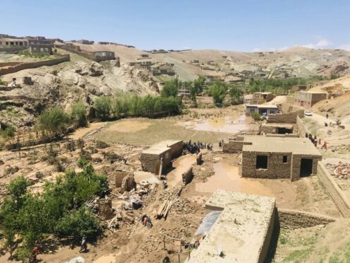 Damaged houses after heavy flooding in Ghor province in western Afghanistan (AP Photo/Omid Haqjoo)
