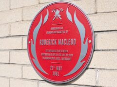 The commemorative plaque for Roderick MacLeod, who died tackling a fire (Ross Cooper/PA)