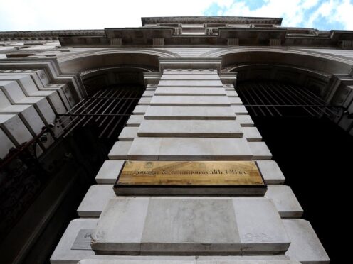 The sign on the Foreign Office in central London (Clive Gee/PA)