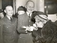 Gustav the pigeon receiving the PDSA Dickin Medal (PDSA/PA)